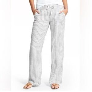 Athleta Bali 100% linen striped pants